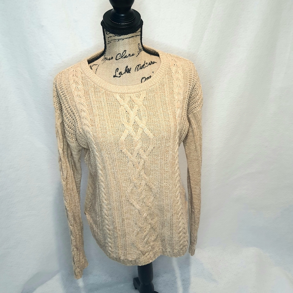 Old Navy Women's Knit Wool Sweater Medium Beige - Picture 1 of 7